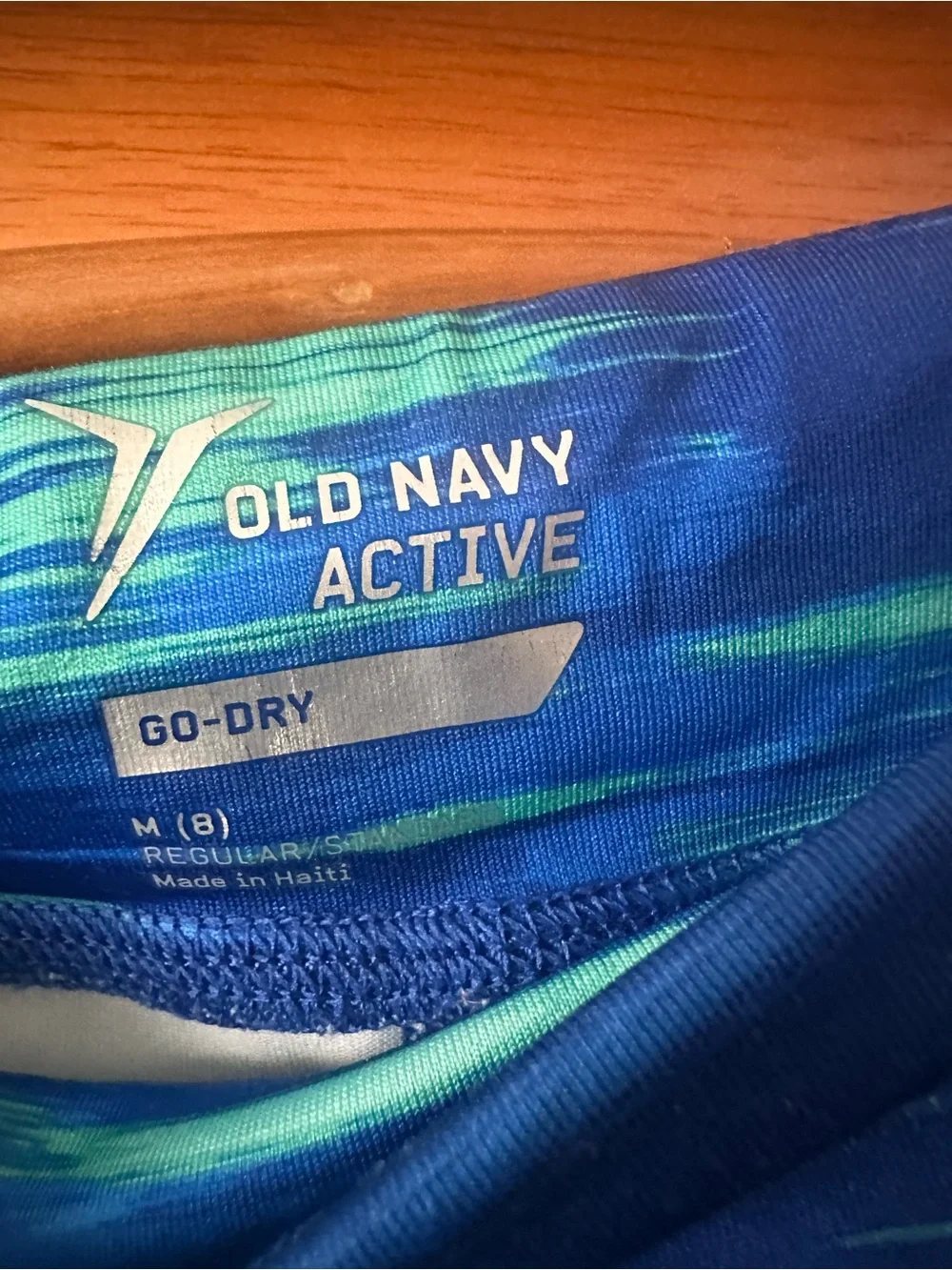 Old Navy Blue Striped Athletic Leggings Size M (8)